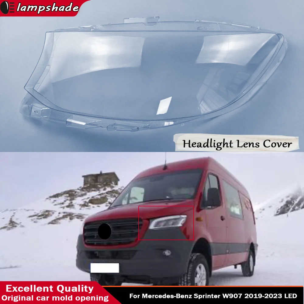 

Left Right Side Headlight Lampshade Transparent Headlight Lens Lampshade Cover For Mercedes-Benz Sprinter W907 2019 - 2023 LED