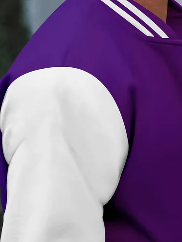 Imagen 2 del producto Chaqueta de estilo universitario para hombre, chaqueta de béisbol informal con botones a la moda para primavera y otoño, abrigo versátil