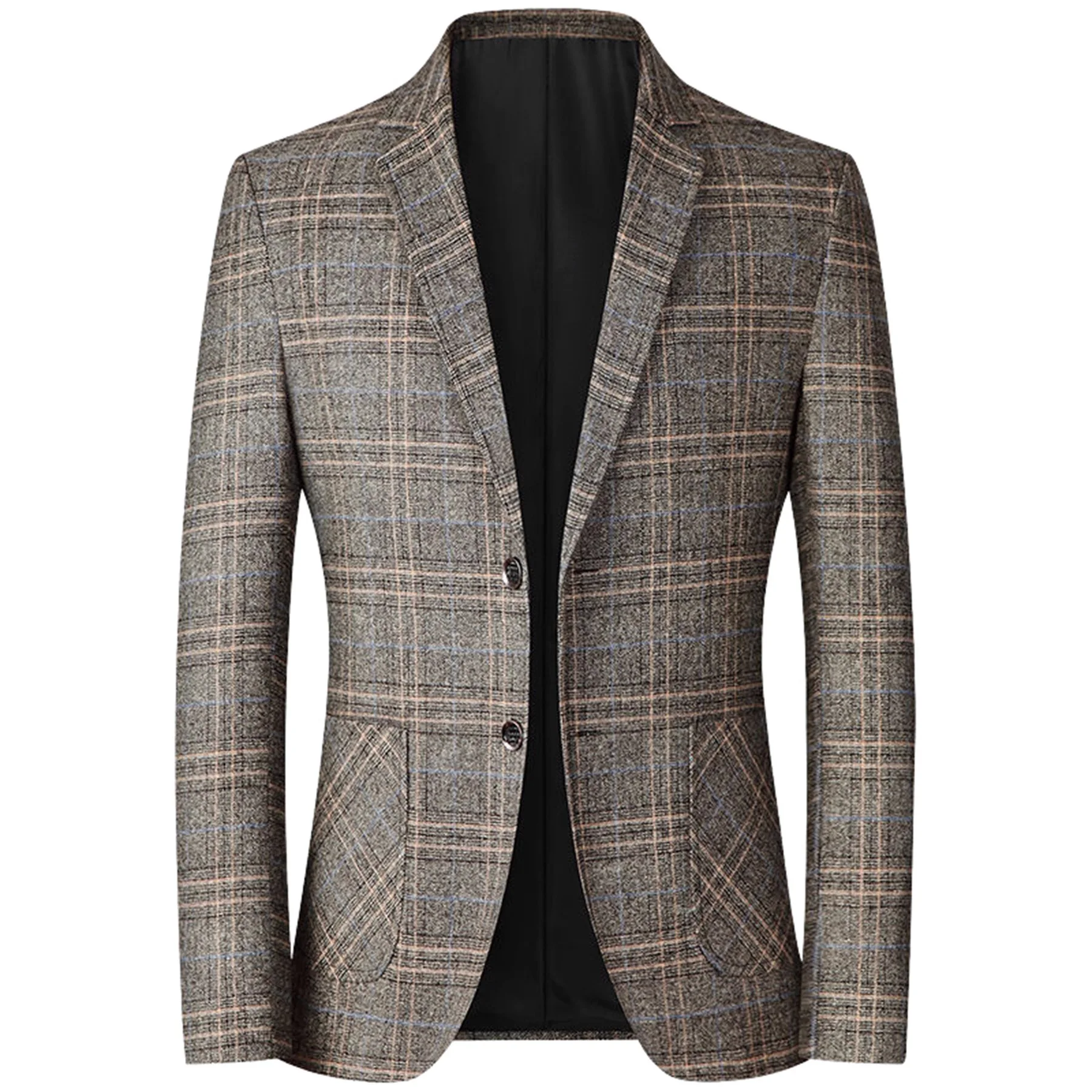 Blazer casual di colore chiaro primaverile e autunnale da uomo, blazer versatile quotidiano