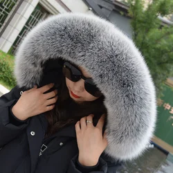 Fur Collar Real Fox Fur Collar Scarves For Women Furry Fur Collar For Winter Straight Collar Fur Collar Scarves Black Fur Collar