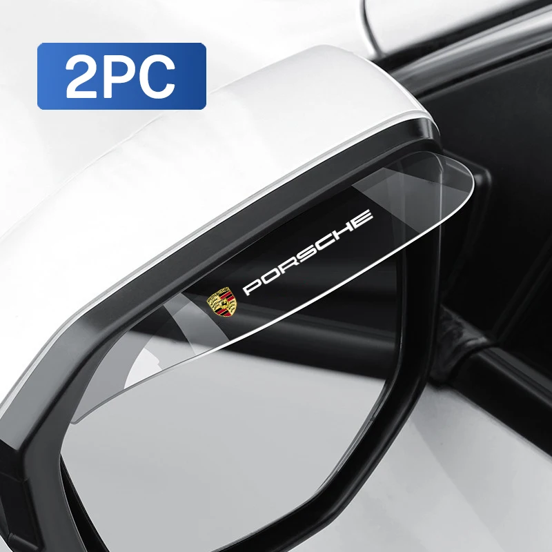 2PCS Transparent Car Rearview Mirror Rain Eyebrow Rains Shield For Porsche 911 Cayenne Carrera-GT 928 Panamera Boxster Macan 918