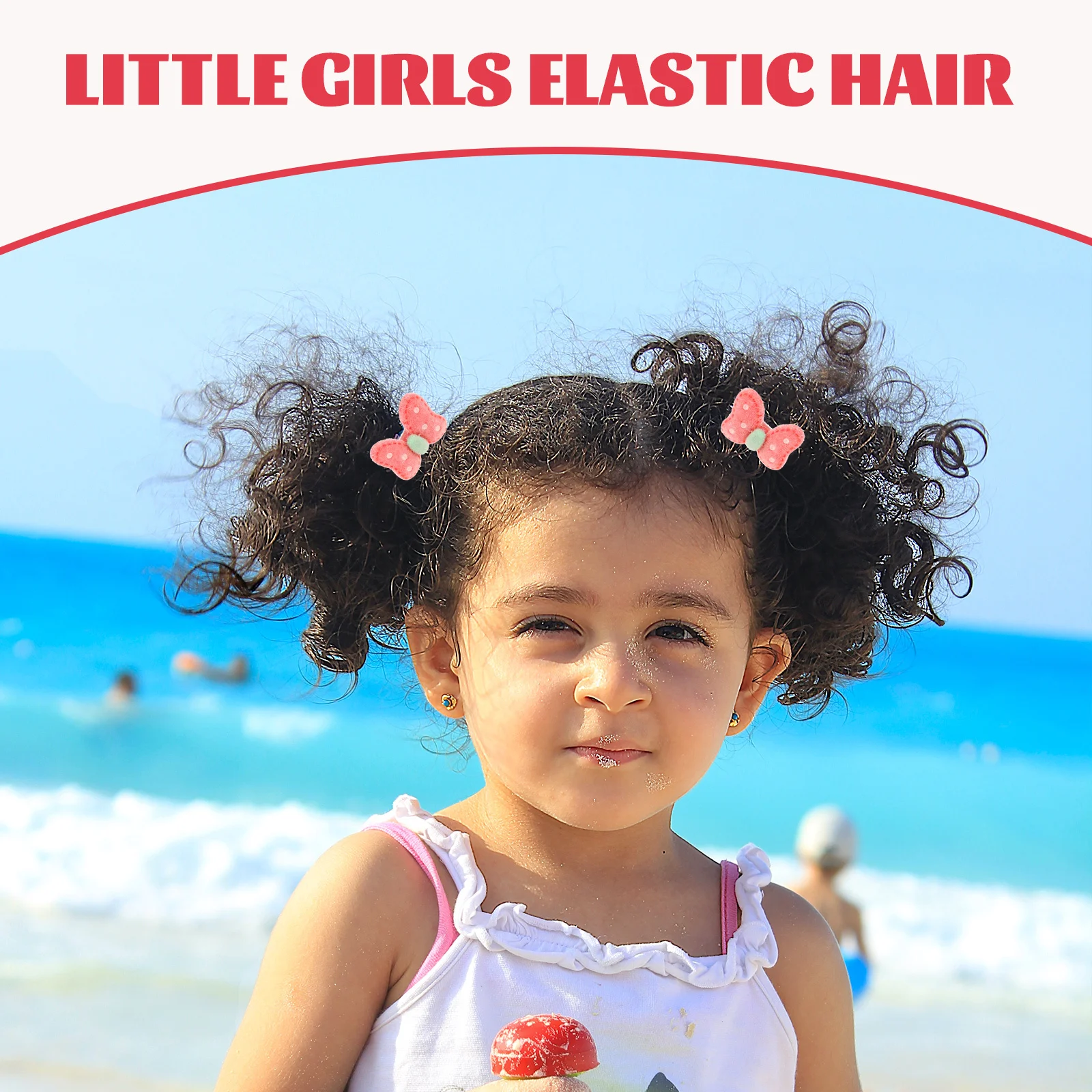 

20pcs Children Ropes Bowknot Flower Clips For Toddlers Girls Party Wedding Birthday Decor Elastic Hair Ties Kids Hair