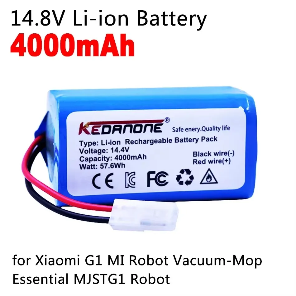 Original Pour Xiaomi Remplacement Batterie H18650CH-4S1P Pour XIOMI MIJIA Mi Robot Aspirateur-Mop Essential G1 MJSTG1, SKV4136GL 4000mAh
