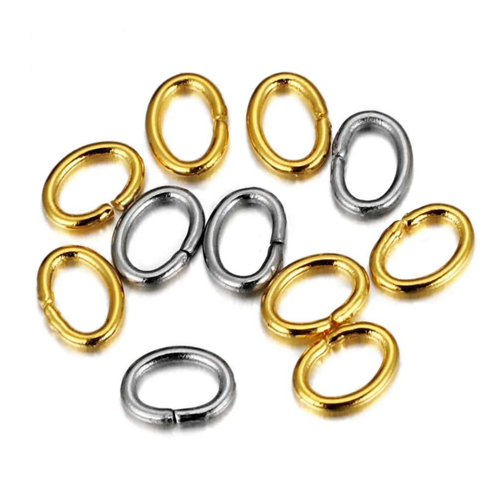 

100pcs Stainless Steel Gold Jump Rings Oval Split Rings Connectors for Jewelry Making Bracelet Necklace DIY Components Findings