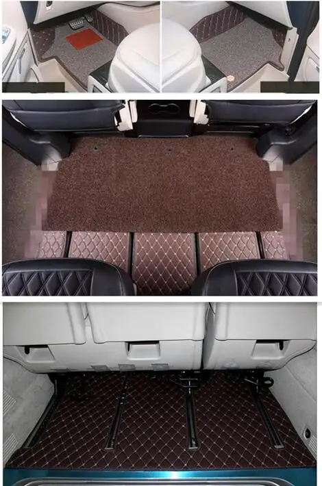 

Полный комплект автомобильных ковриков на заказ для Mercedes Benz V 220 d W447 2025-2014 7 8-местных двухслойных ковров Коврики для V200d V200 2017