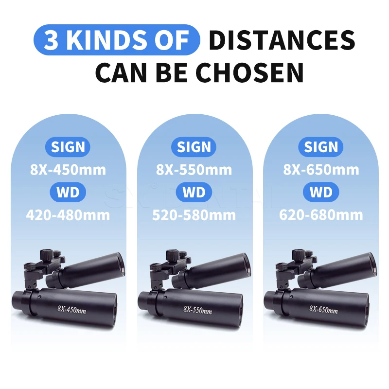 8X Dental Loupes Binocular Surgical Magnifier with Magnetic Adsorption LED Headlight for Lab Tools ENT Surgery Dentist Equipment