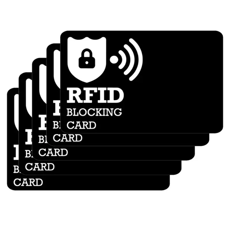 ABZZ-RFID Blocking Premium Contactless Debit Credit Card Protection- 5Pcs Smart Slim D Blocker Set Passport Protector