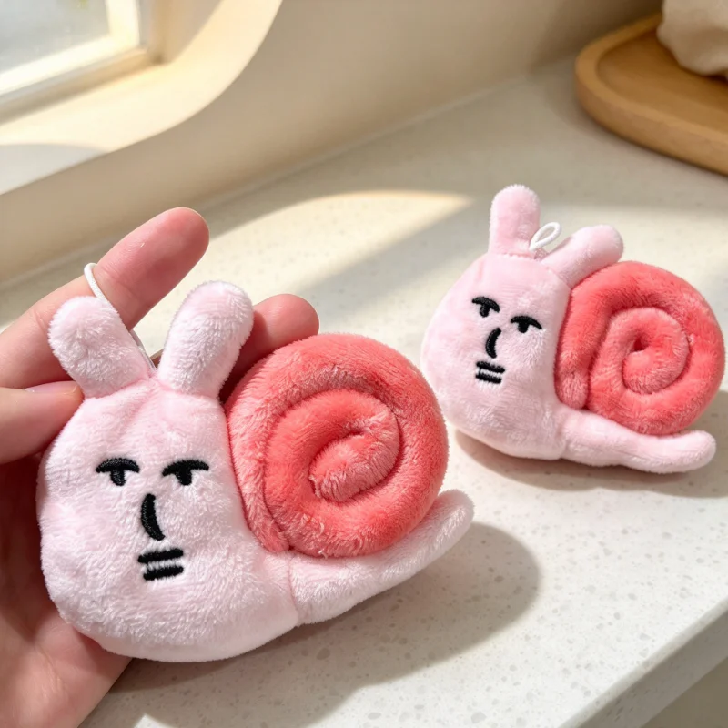 Cute Cartoon Snail Doll Pendant Creative Plush Doll Keychain Pendant Funny Expression Key Ring Cute Bag Charm Couple Gift