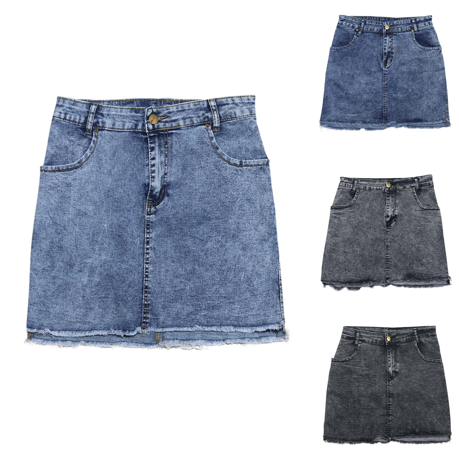 Skater Skirt Plus Size Summer Sexy Denim Skirt For Women Hem Bodycon Mini Jean Skirt Jean Skirts For Women Plus Size Stretch