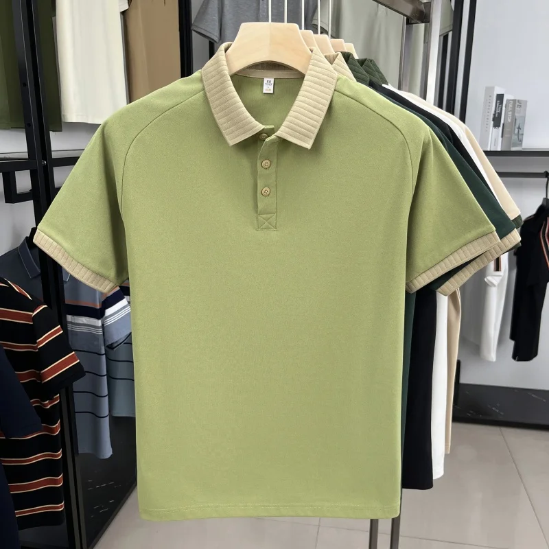 Herren Kurzarm Luxus Qualität Einfarbig Poloshirt Designer Sommer Mode Lässig Atmungsaktiv Revers T-Shirt Top Herrenbekleidung – Detail 7