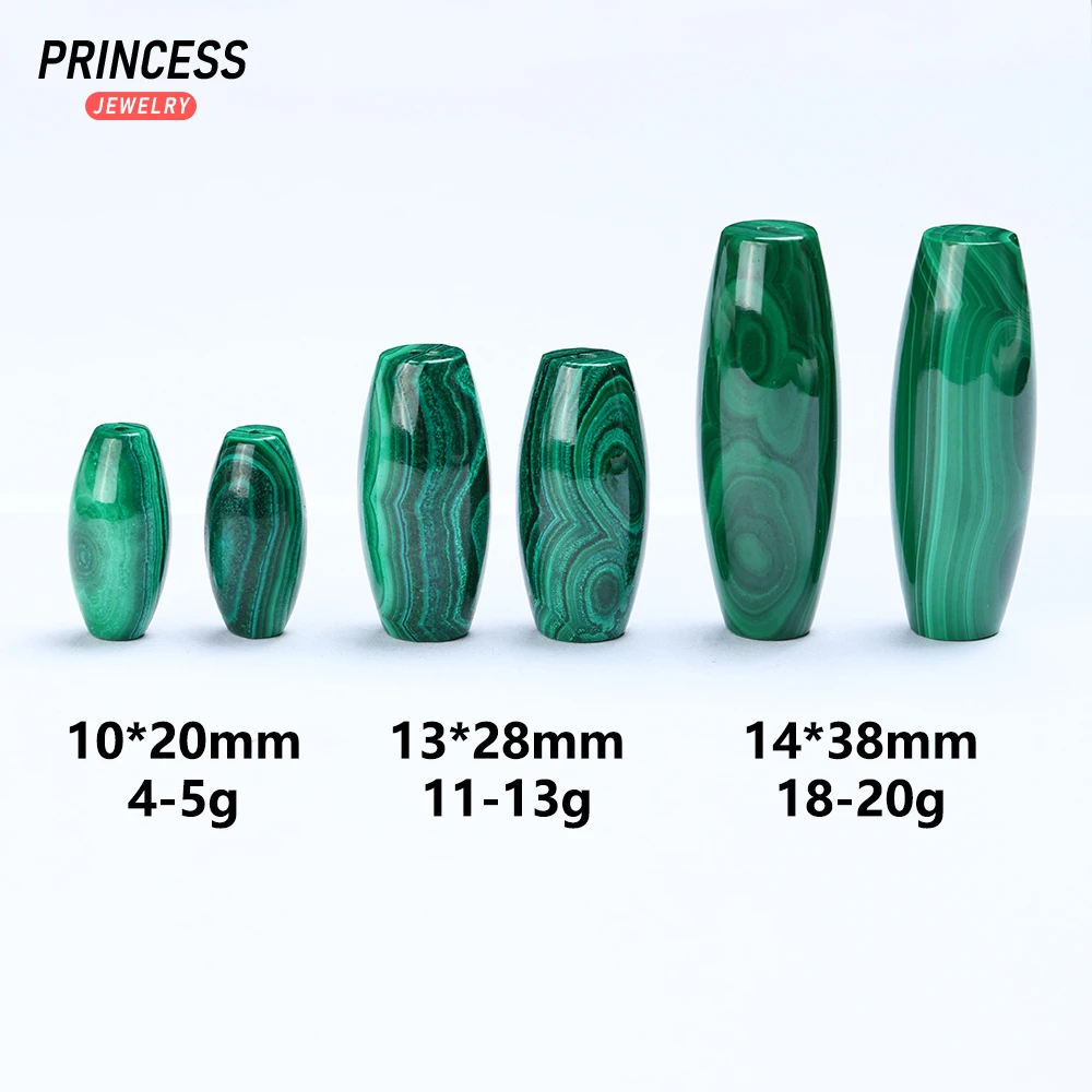 A+++ Natural Malachite Beads Rice Shape 10*20mm Loose Beads for Jewelry Making DIY Bracelet Accessories