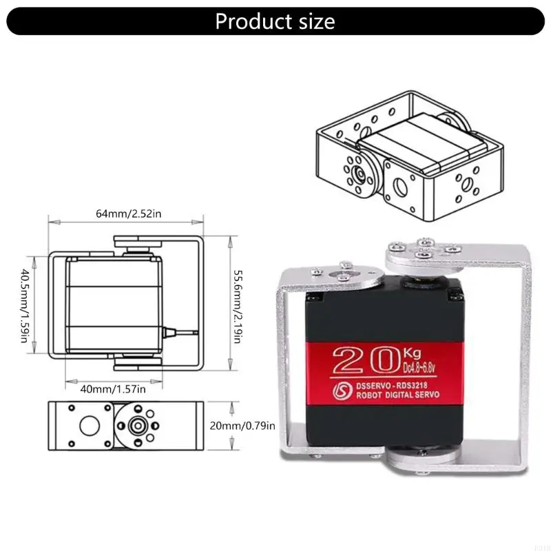 Nhiệm vụ nặng 180 độ đôi bánh răng kim loại servo Động cơ mô -men xoắn 20kg Bộ truyền động công nghiệp cho các ứng dụng robot