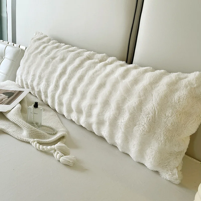 Winter pluche kussensloop uit één stuk dubbel verlengde kussensloop lange bank gooi rits paar huidvriendelijke warmte kussenslopen