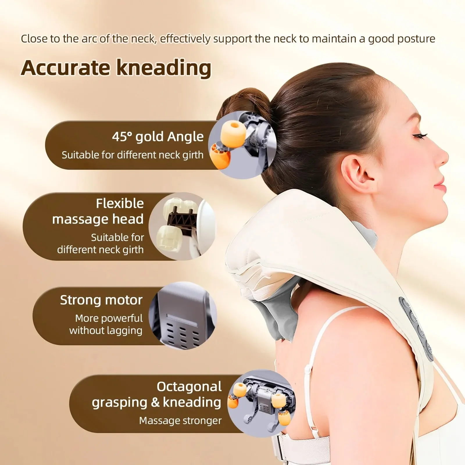 Electric Neck And Back Massager Wireless Neck And Shoulder Kneading Massage Pillow Cervical Back Muscle Relaxing Massage