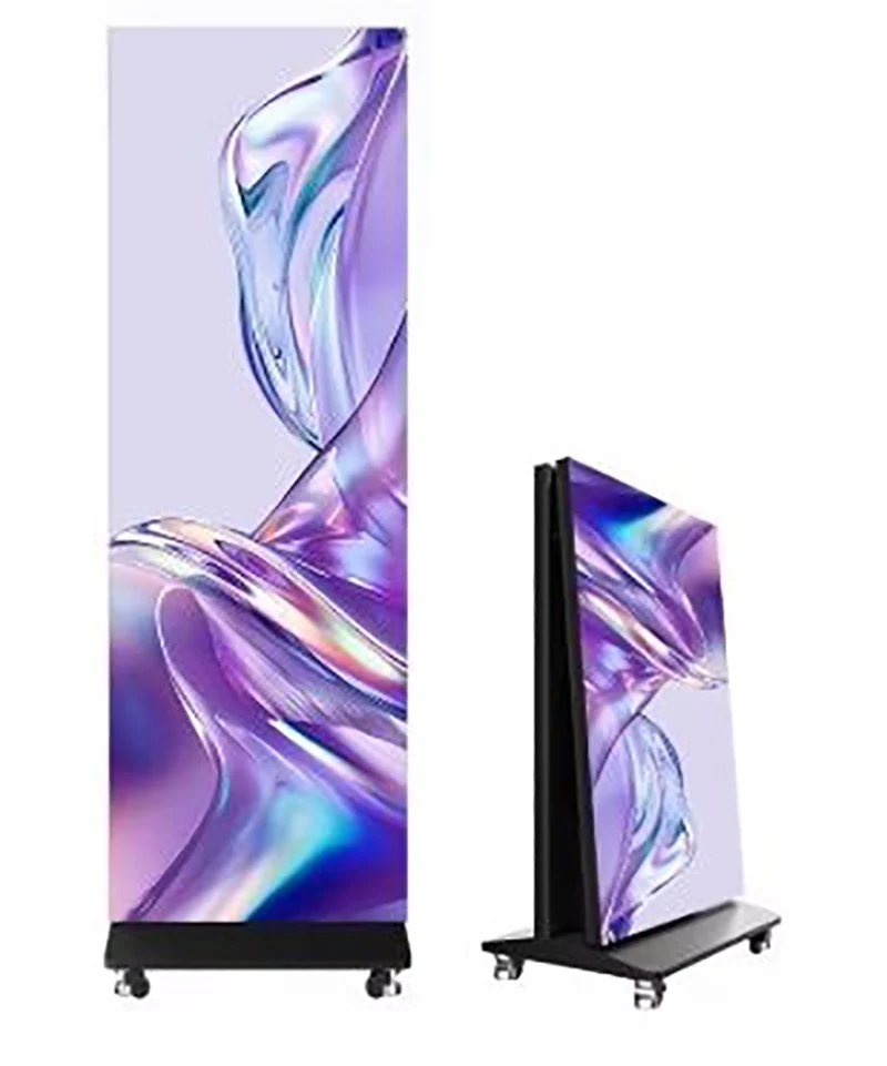 640x1920mm Foldable Poster LED Screen Indoor P1.86 P2.5 Standing Commercial Displays
