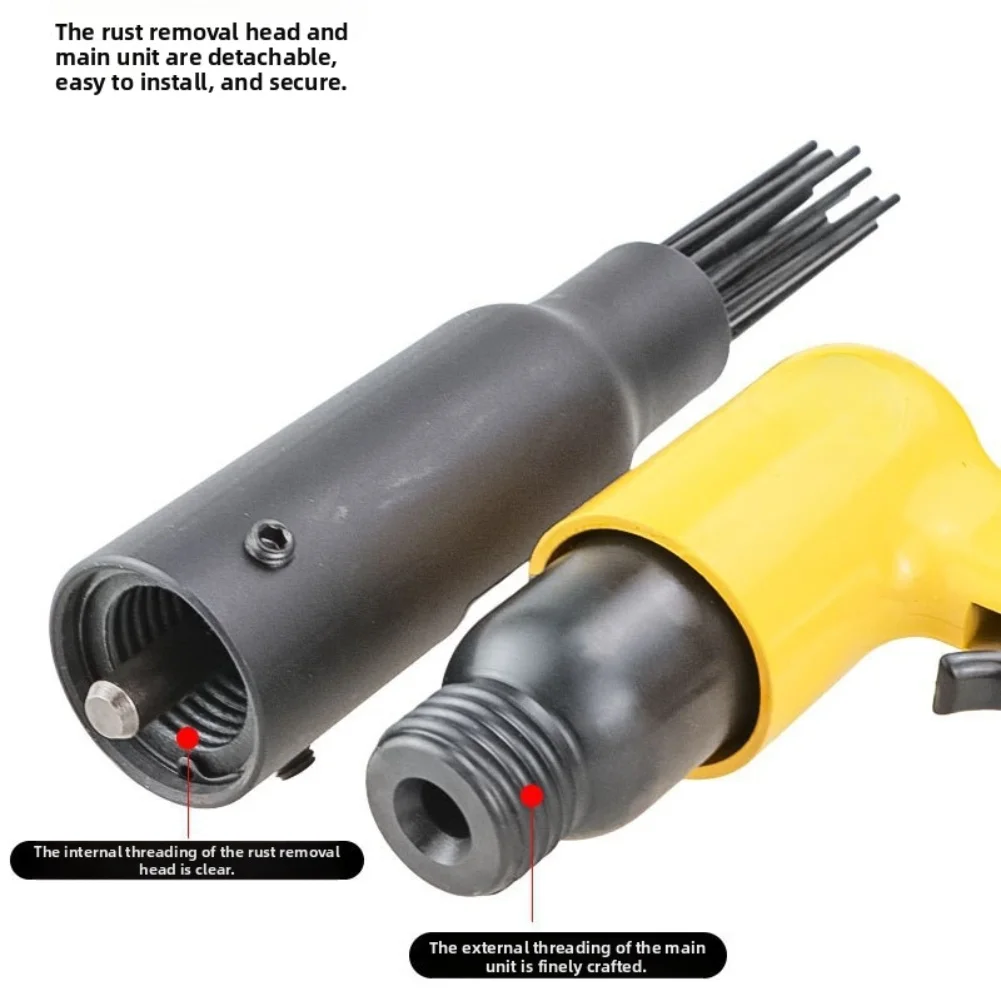 Heavy-Duty Pneumatic Rust Remover 19-Needle Steel Design For Fast Paint Slag Cleaning In Shipyard Workshop Factory Application