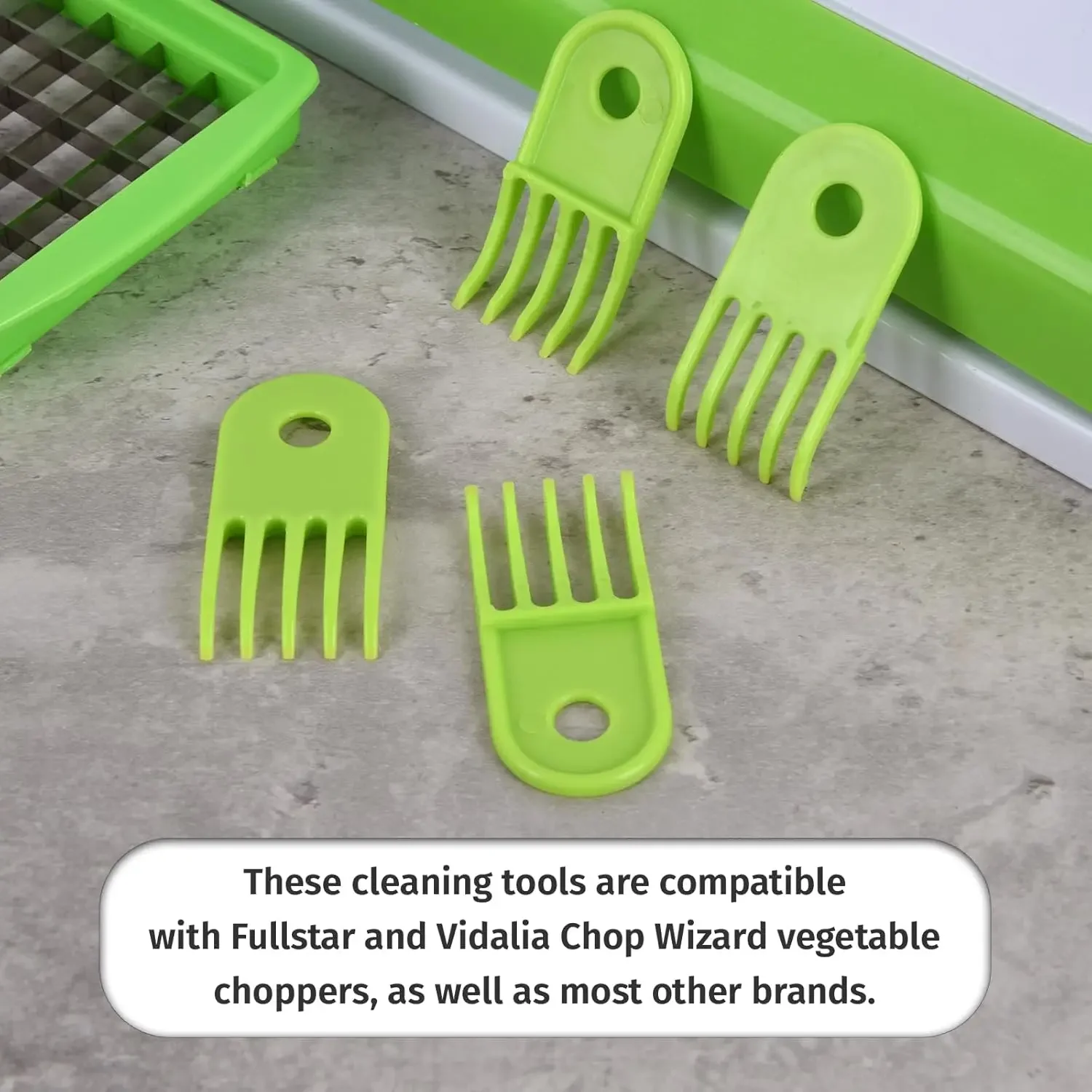 Herramienta de limpieza picadora de verduras, tenedor, ensalada, cebolla, herramientas de limpieza, cortador de verduras, peine de limpieza, herramientas limpiadoras, 4 Uds.