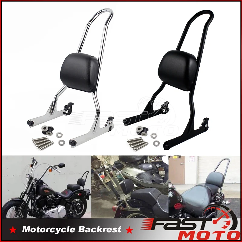 Motorcycle Detachable Passenger Sissy Bar Backrest For Harley Softail Springer Custom Night Train Standard Fat Boy Cross Bones