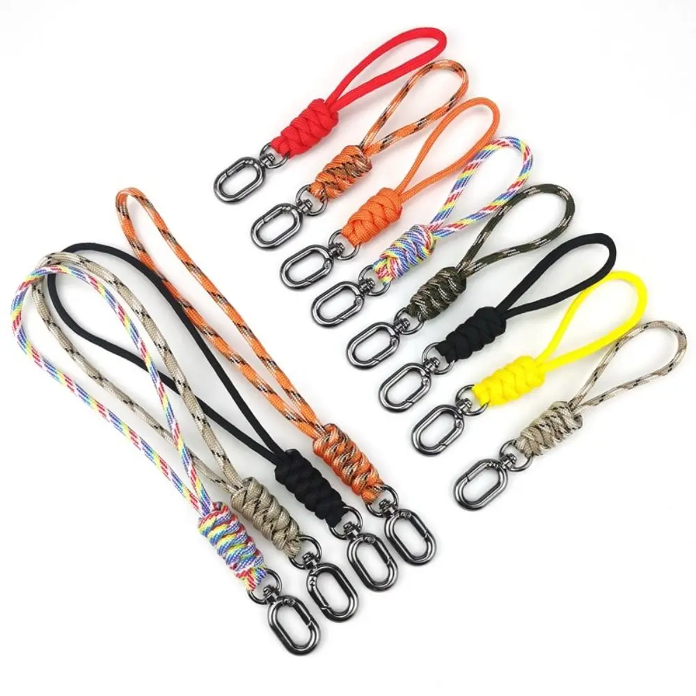 High Strength Paracord Keychain Lanyard 12cm Oval Buckle Anti-loss Backpack Keychain Outdoor Tool