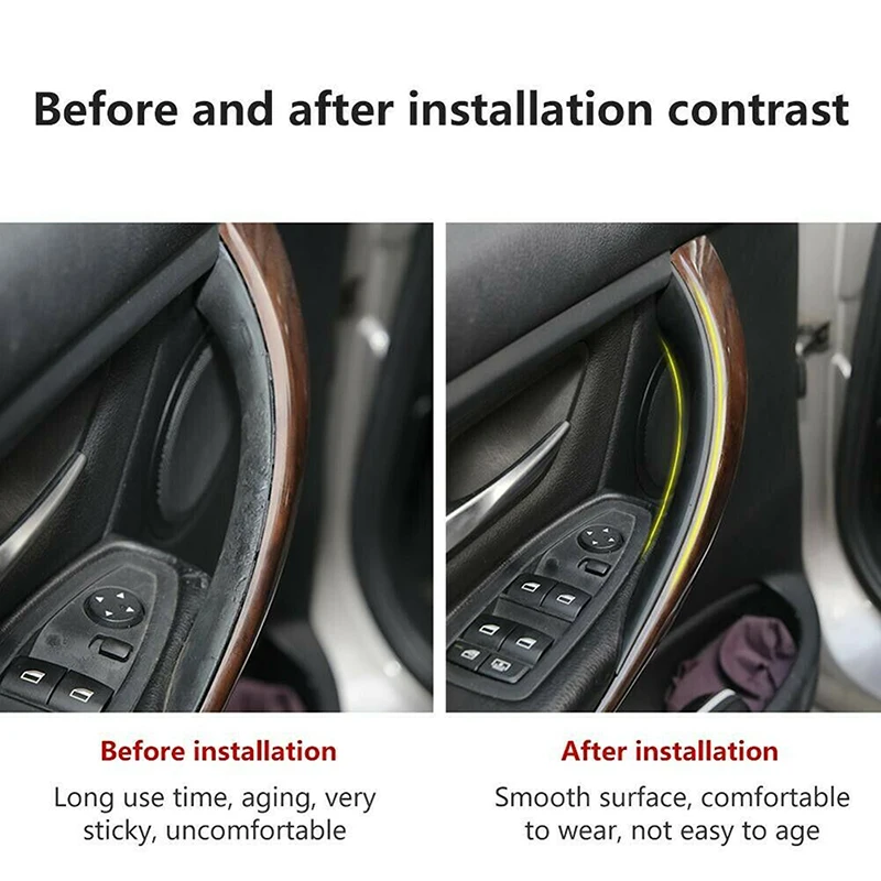 For BMW 3/4 Series F30 F35 320i 320Li 328i 328Li 335i 335Li 2012-2017 2018 Pair Matte Black Interior Door Handle Trim Cover