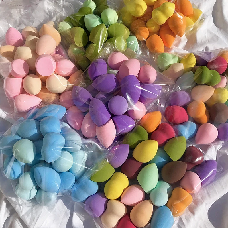 100~500Pcs Wholesale Mini Makeup Sponge Beauty Egg Wet&Dry Dual Use Soft Foundation Puff Concealer Flawless Mixed Cosmetic Spong