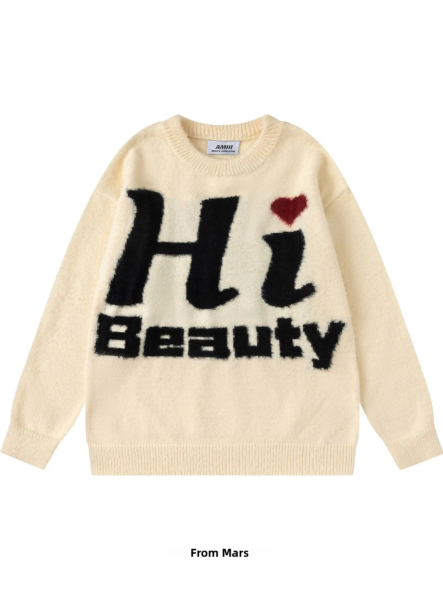 

Casual round Ne Knitted Sweater Letter Embroidery Loose Fit Comfortable Autumn Winter Men Women Thermal Faion Student Wear