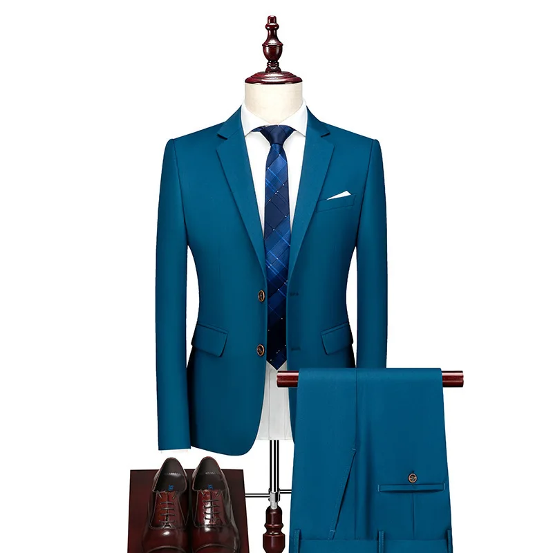 L076 New business suit men's suit three-piece suit British style slim wedding dress multi-color large size suit groomsmen suit