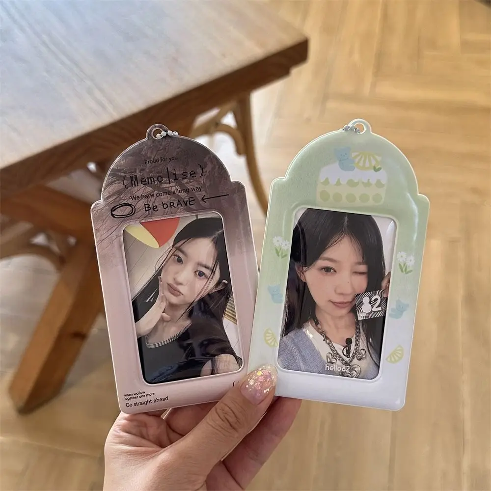 Cute 3 inch Kpop Photocard Holder Mini PVC Idol Photo Frame Gift Y2K Style Card Holder