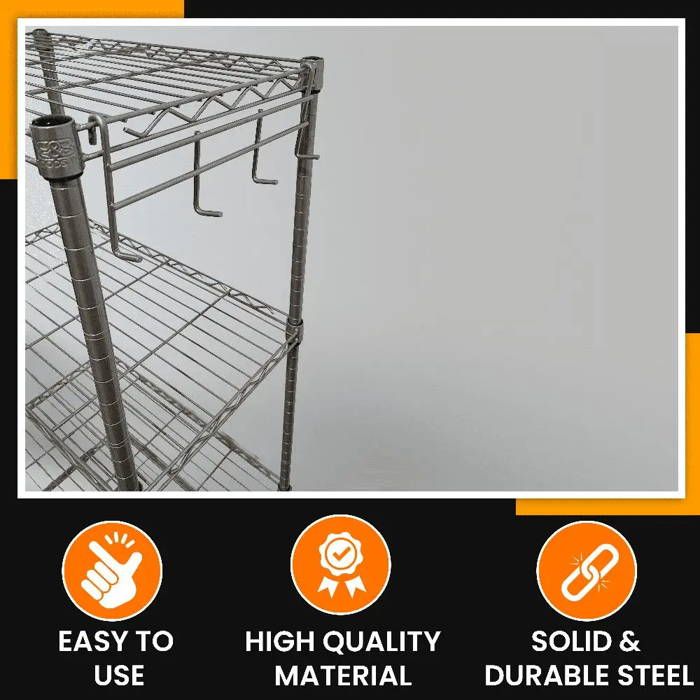 5-Tier Freestanding Adjustable Metal Shelving Unit Heavy Duty Steel Wire Shelf Storage Rack Home Garage Organization