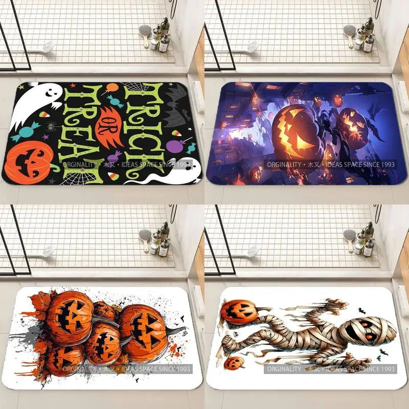 

Коврик с цифровым узором на Хэллоуин, украшение для гостиной, домашний диван, нескользящий ковер, кабинет, спальня, татами, детский мягкий напольный коврик