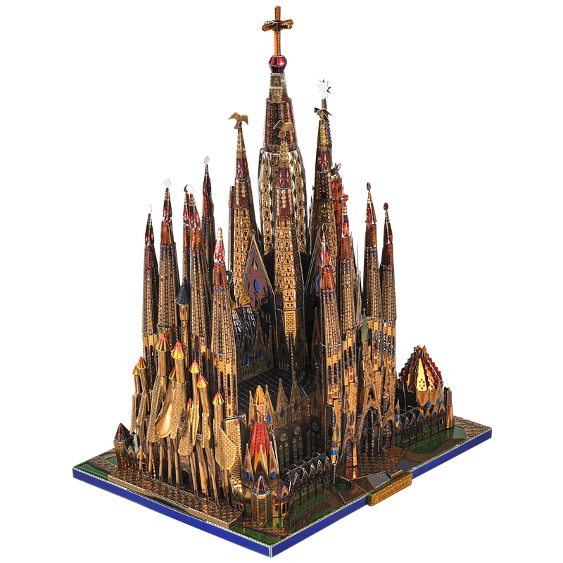 

DIY 3D Metal Puzzle Sagrada Familia Cathedral Miniature Model Kits Assembly Jigsaw Puzzle for Friends Birthday Gifts Home Decor