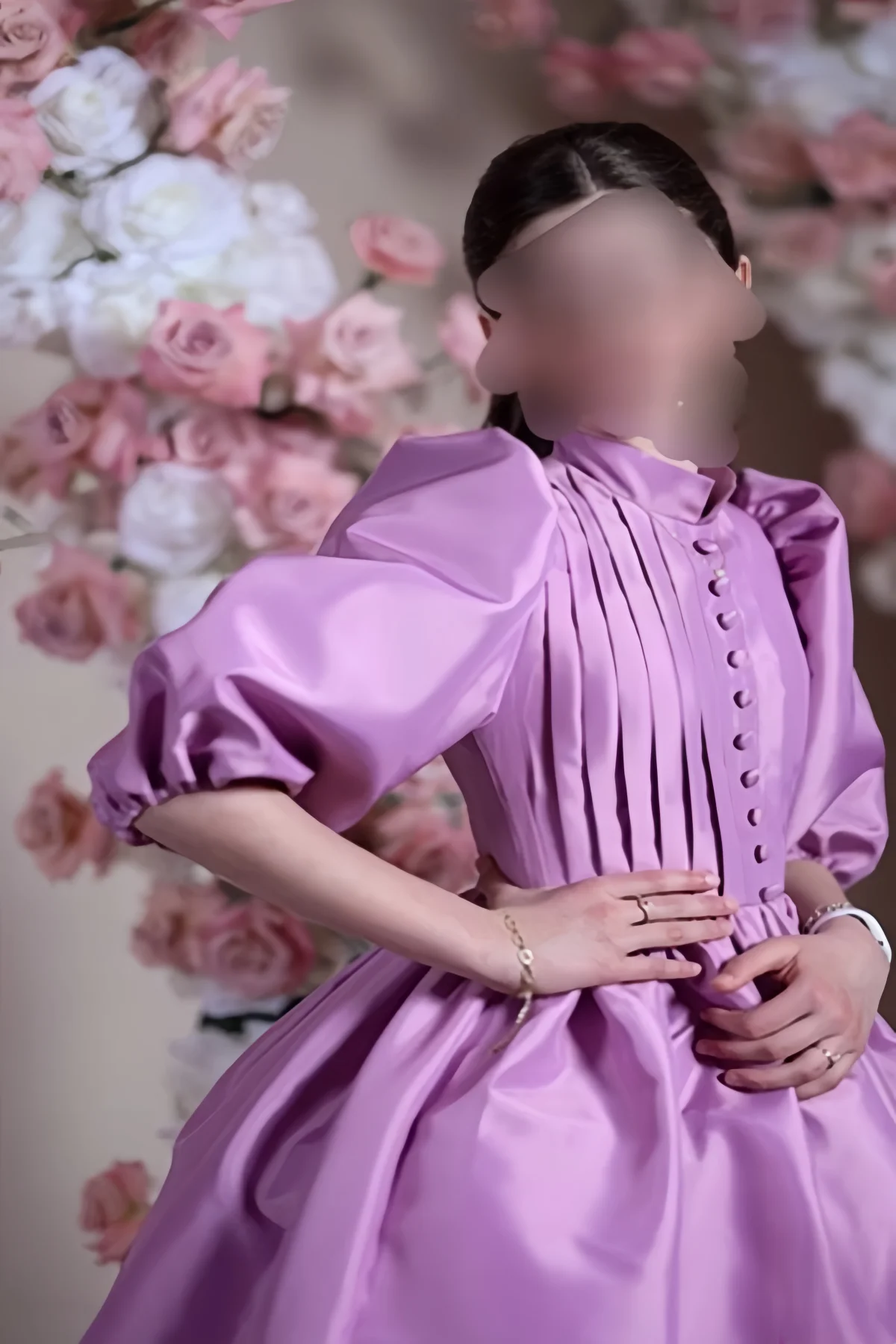 Vestidos acampanados para niñas, vestidos elegantes de dama de honor con cuello alto y manga 3/4, vestido Formal de satén plisado para bodas y adolescentes, largo personalizado