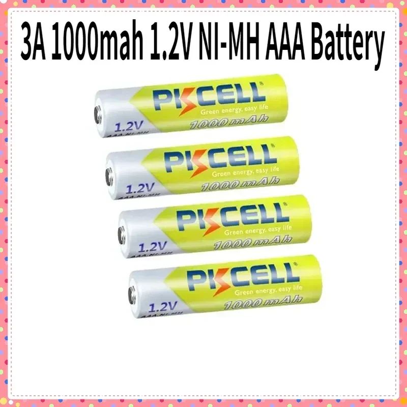 

4/8PC PKCELL AAA NIMH Rechargeable Battery 3A 1000mah 1.2V NI-MH AAA Battery batteries Rechargeable aaa up to 1000circle times
