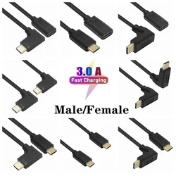 USB-C Type C Up Down Left Right Angled 90 degree Male to male Female USB 3.1 Extender Extension usb c to usb c short Cable Cord