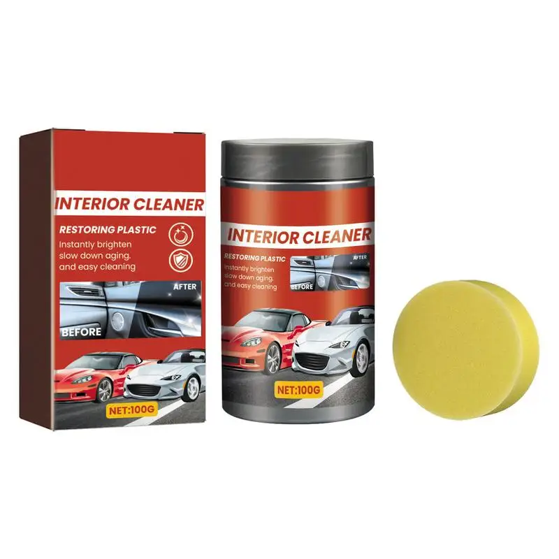 Detergente per cruscotto dell'auto detergente per interni Auto antigraffio con spugna efficace smacchiatore e crema per i dettagli del veicolo per