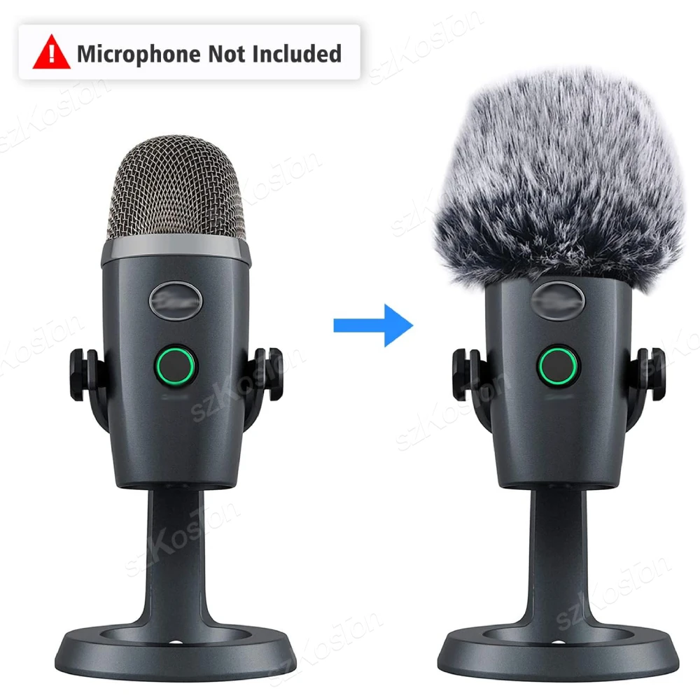 Noise Reduction Pop Filter for Blue Yeti Microphone Foam Cover Furry Windscreen Microphone Muff Wind Cover for AM8 Mic