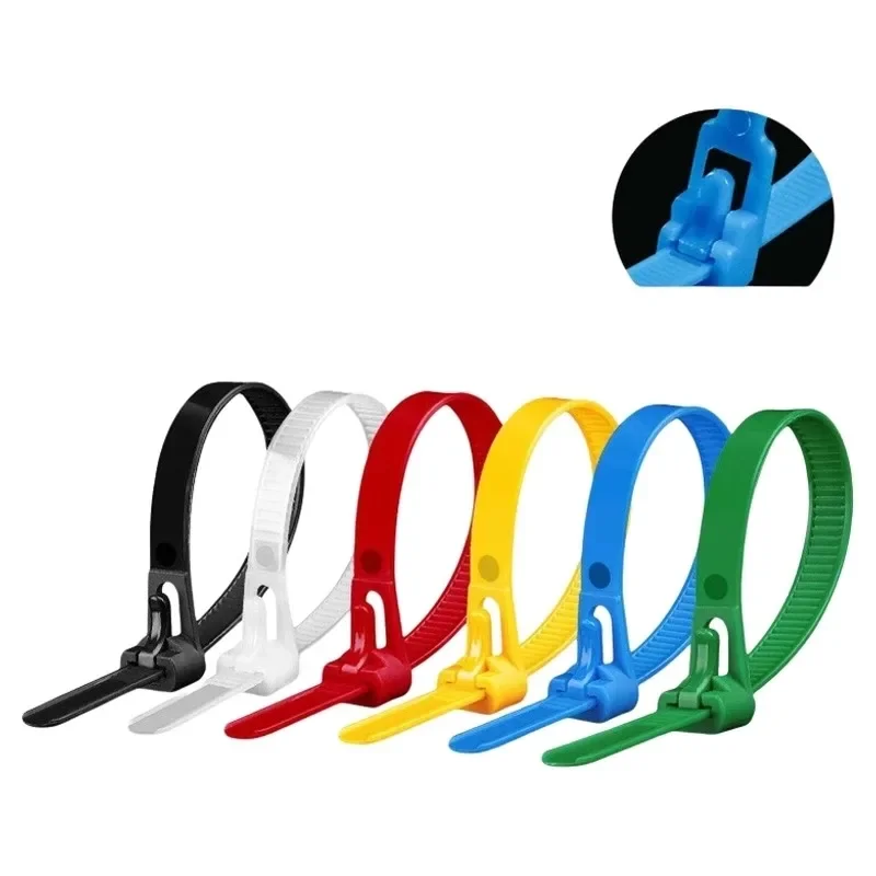 

100 шт. 5*200 мм многоразовые кабельные стяжки на молнии, нейлоновые ремни, стяжки, свободный органайзер для переработки, съемный