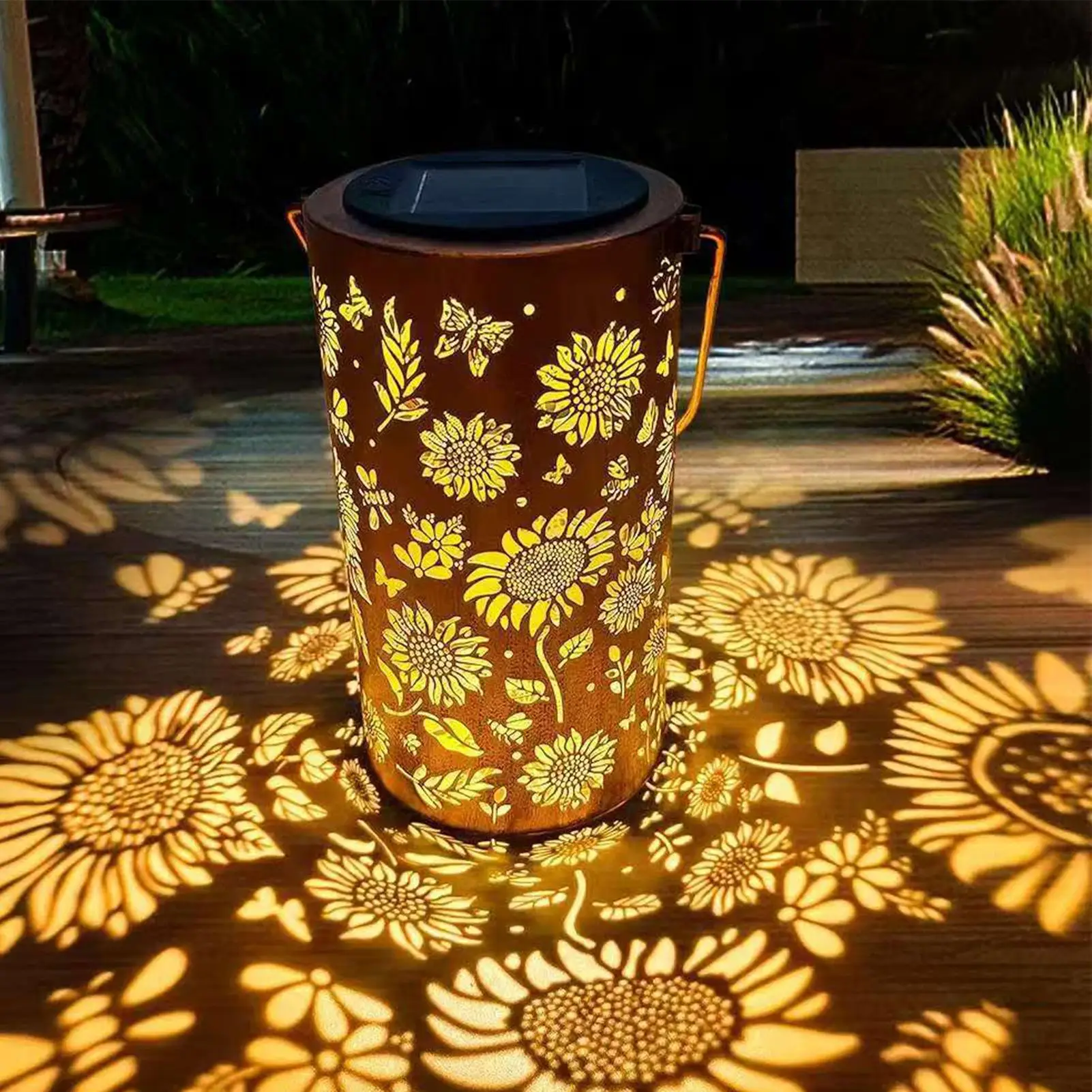 

Солнечный фонарь-подсолнух с LED-подсветкой, водонепроницаемый уличный светильник для сада, двора, патио, дорожек