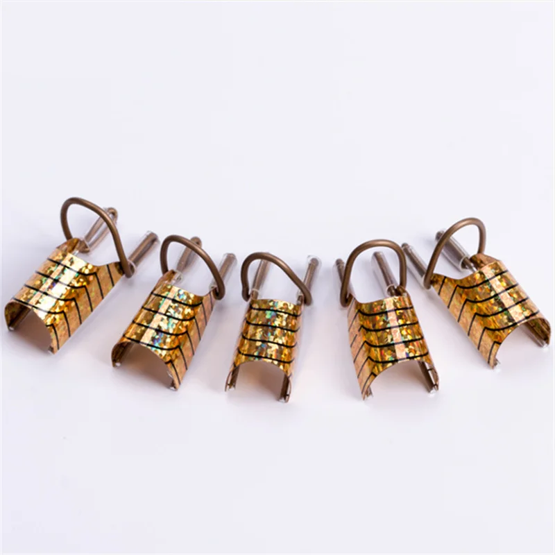 10Pcs Nail Art C Curved Shape Extension Guide Tips French Foil Reusable Aluminum Nail Pallets Tips Forms Sticker Manicure Tools