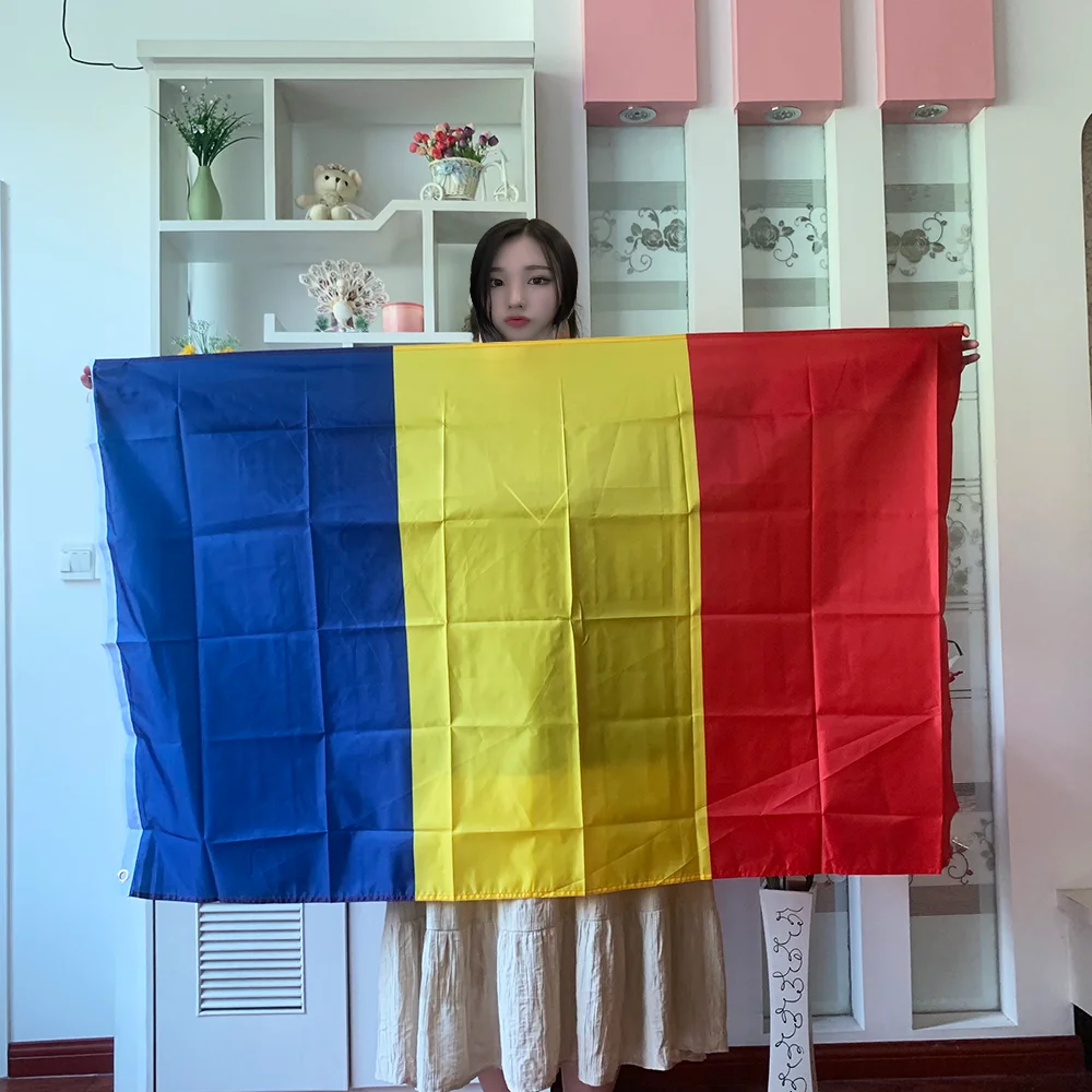 Romania Flag 3ft x 5ft Hanging Romania Flag 90x150cm Polyester standard Flag Banner for decoration