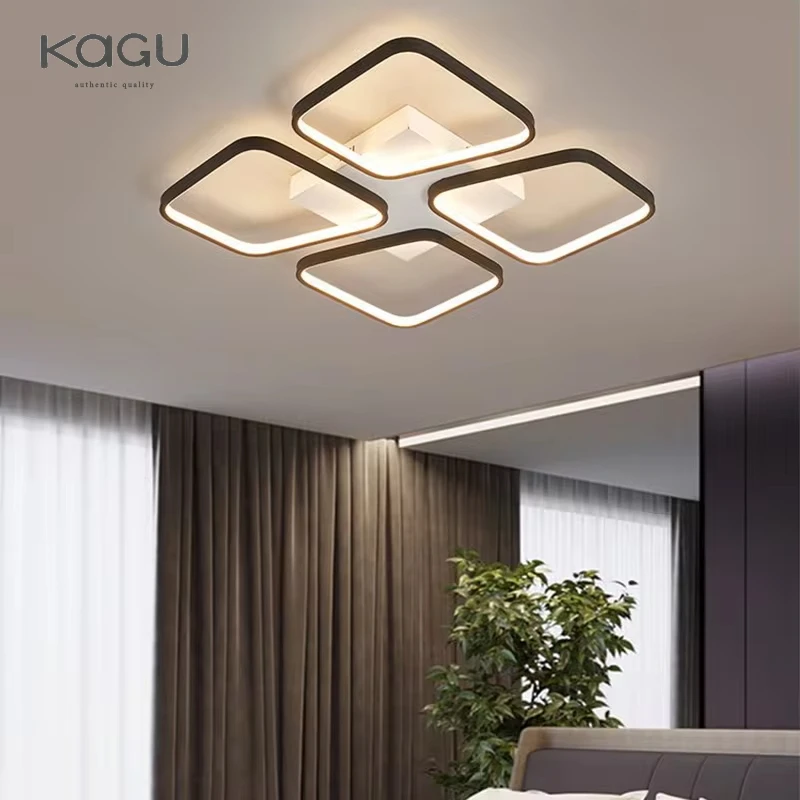 Plafoniere moderne a LED Luci da soggiorno semplici e alla moda Plafoniere a LED per ristoranti creative e minimaliste nere