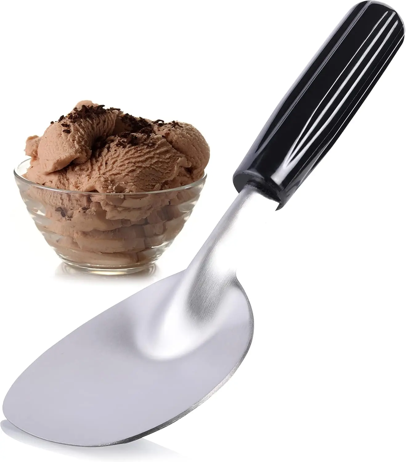 

Stainless Steel Ice Cream Spade Scoop - Non-Slip Handle, Durable & Bend Proof for Hard or Creamy Ice Cream