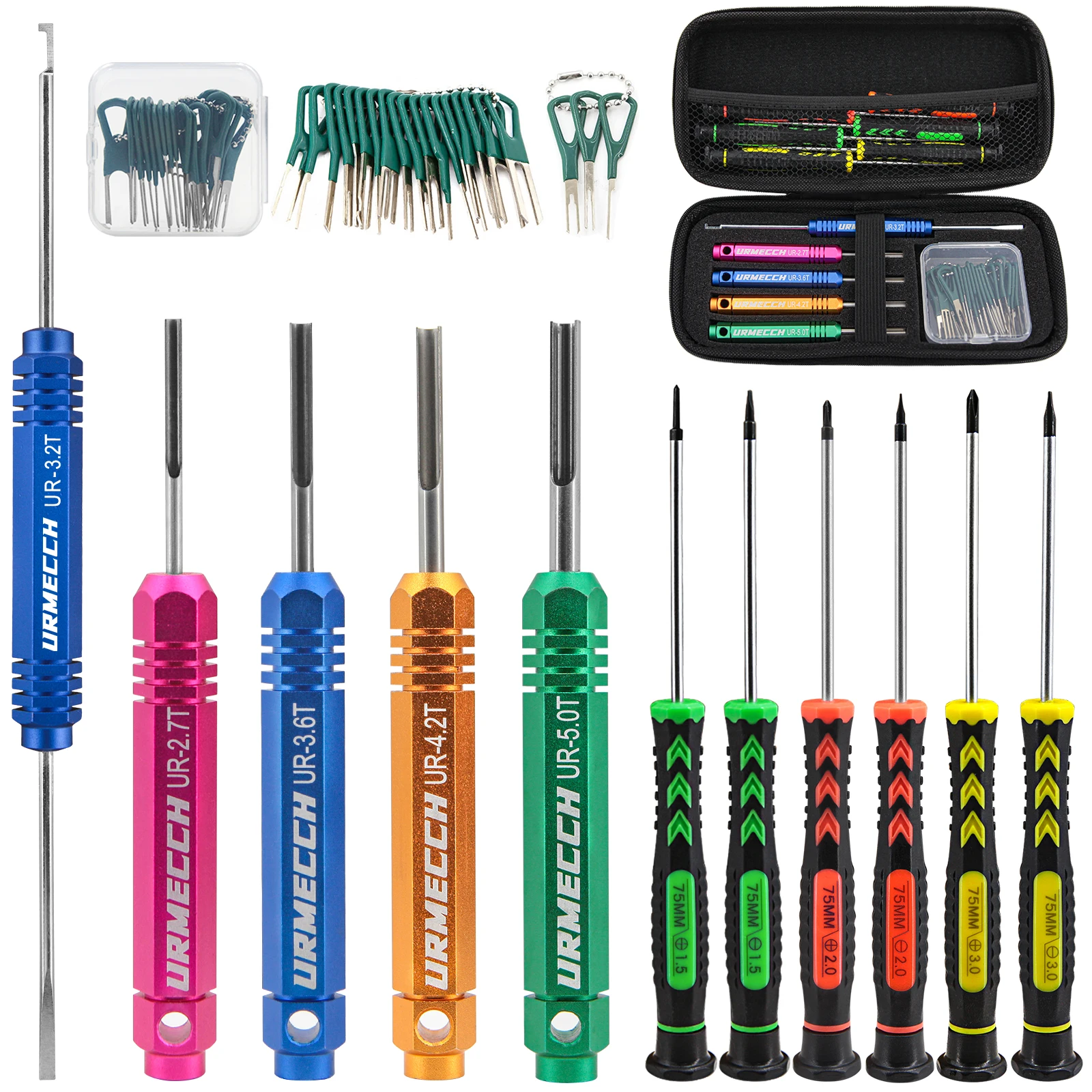 Deutsch Pin Removal Tool Terminal Release Kit for Deutsch DT DTM DTP and HD Series Connectors with 6pcs Flathead Screwdriver Kit