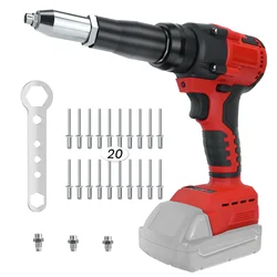 Cordless Electric Rivet Gun for Milwaukee 18V Battery with LED Light 2.4-4.8mm Brushless Automatic Riveting Tool (No Battery)