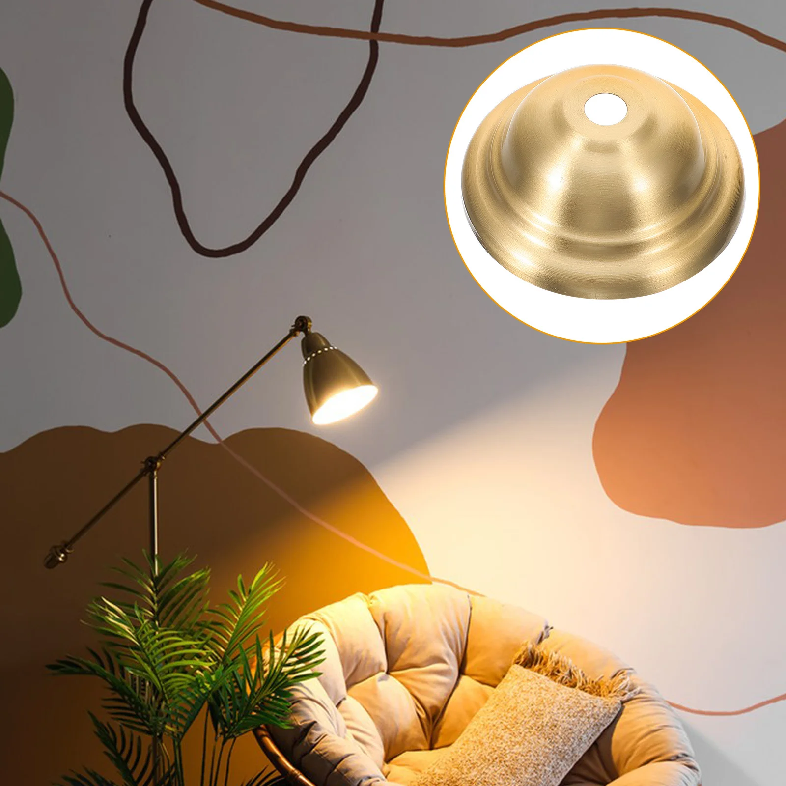 

Brass Round Sturdy Cylinder For Pendant Table Simple Metal Lamp Finial Living Room Bedroom Decoration Vintage Socket Cup Light