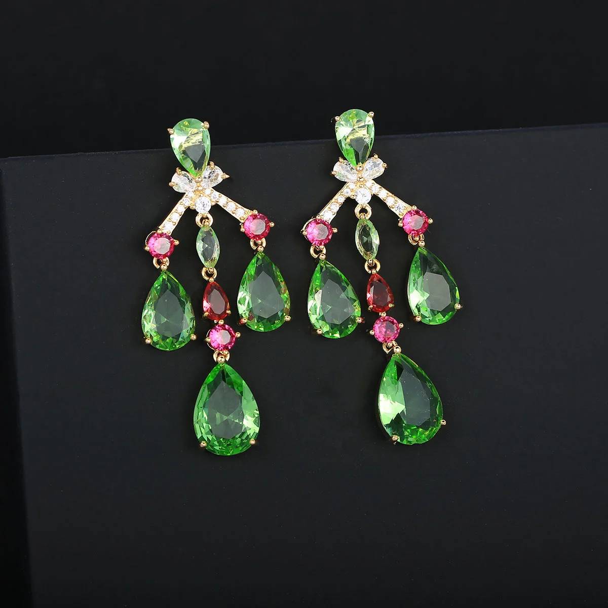 

Серьги-подвески из серебра 925 пробы с разноцветными драгоценными камнями, роскошные, элегантные, для невесты, на свадьбу, вечеринку, в подарок