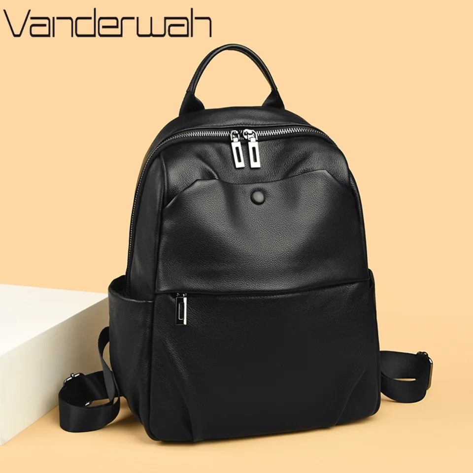 

Daily Casual Genuine Leather Backpack Large Capacity All Match Back Pack Shoulder Bags College Business Travel Bagpack