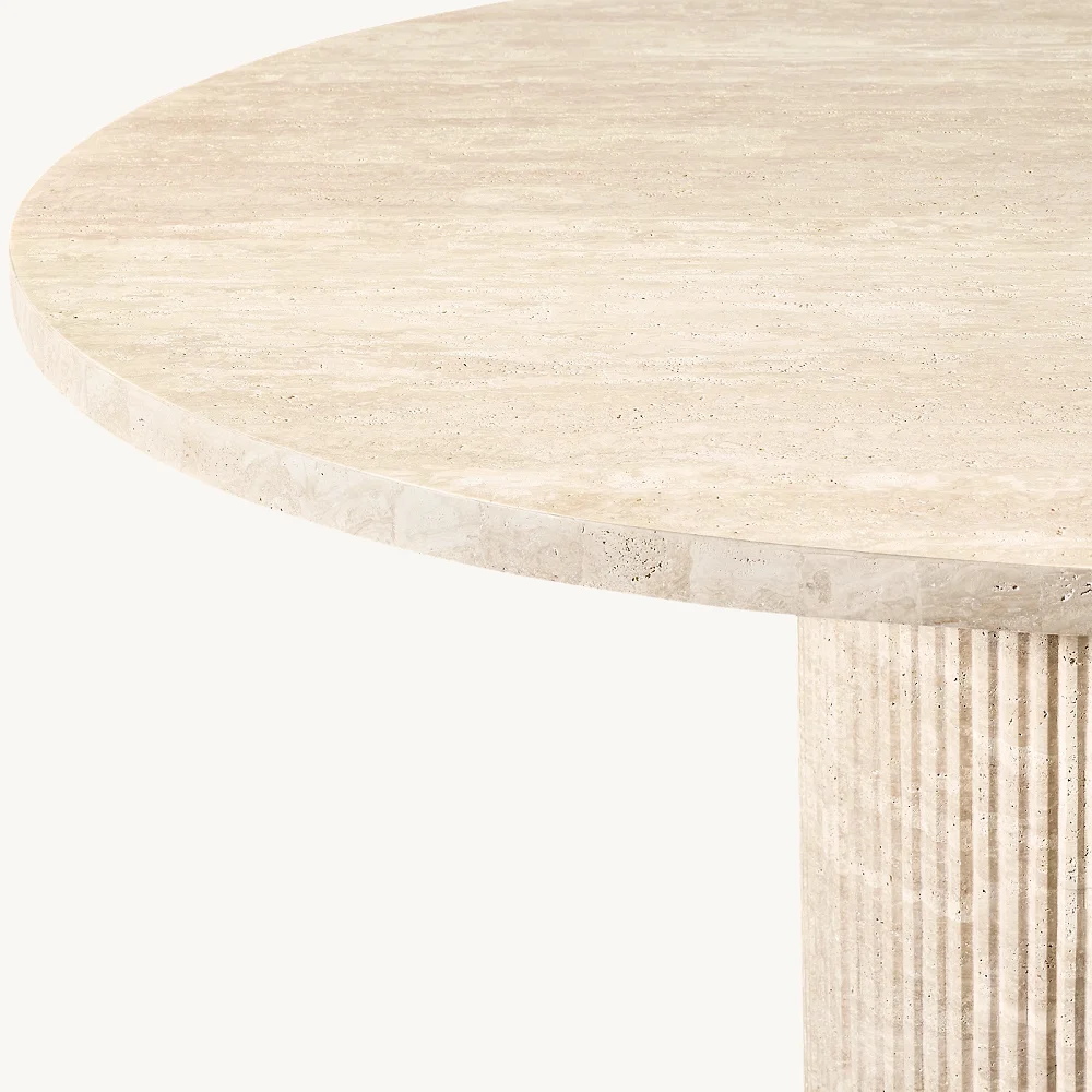 

Luxus Tisch im Utrechtischen Stil Esszimmer 123bel Травертин Материал Runde Esstische B