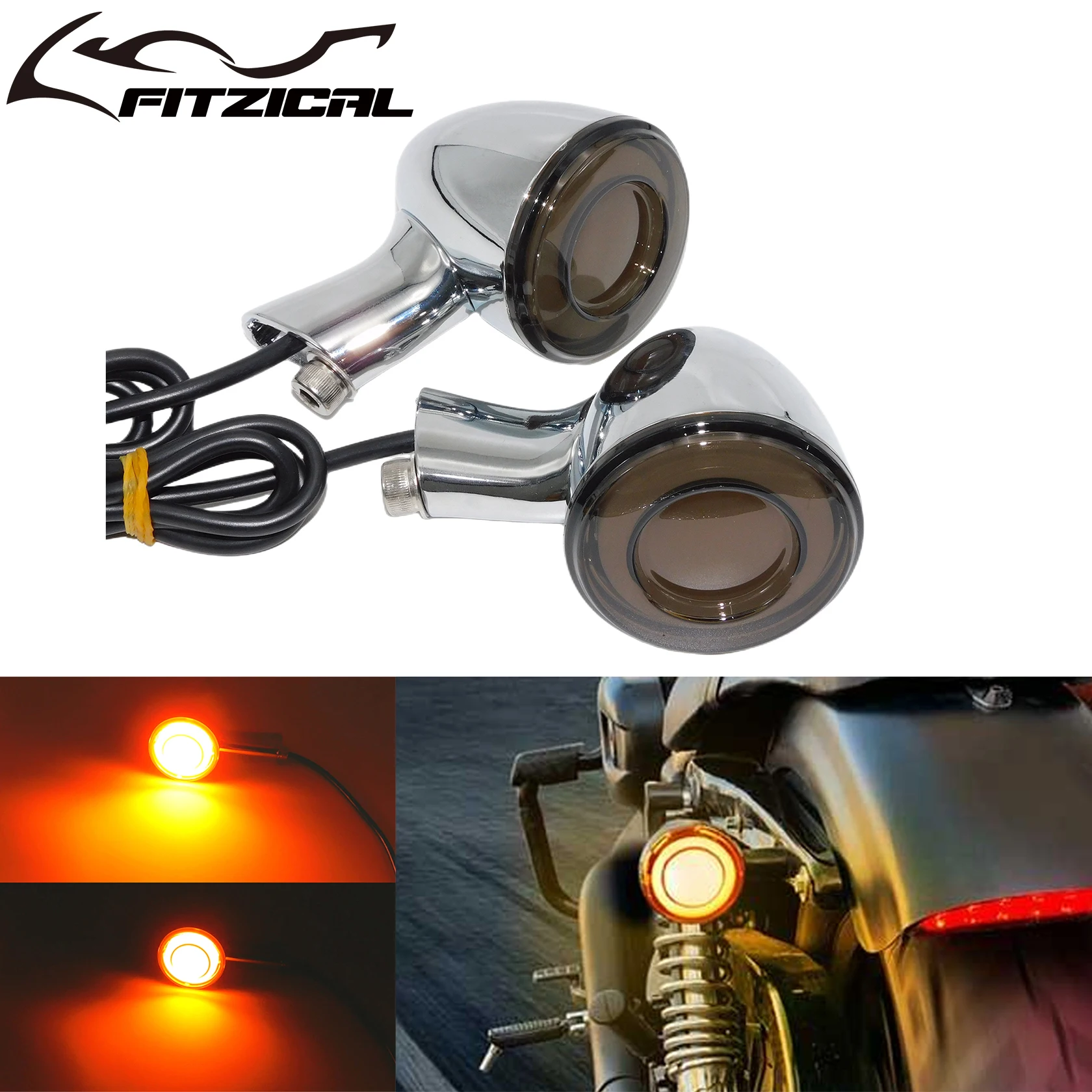 Motorcycle Chrome Rear Amber Turn Signals Brake Lights Short Bracket For Harley Sportster 883 1200 Iron XL 48 Super Low 1992-Up