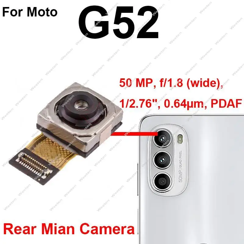 Front Rear Main Camera Flex Cable For Motorola MOTO G32 G42 G52 G82 Front Facing Selfie Back Camera Parts